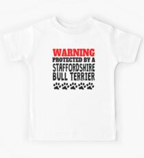 Protected By A Staffordshire Bull Terrier Kids Tee