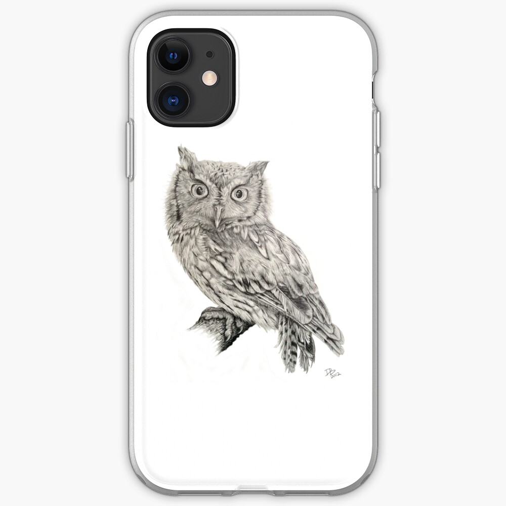 Eastern Screech Owl (Megascops asio), 2012, Pencil iPhone Case & Cover