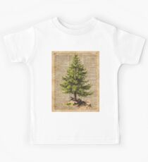 Pine Tree,Cedar Tree,Forest,Nature Dictionary Art,Christmas Tree Kids Tee