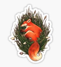 Fox in the Brush Sticker