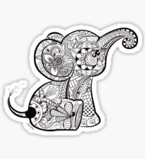 Baby Elephant Doodle Sticker