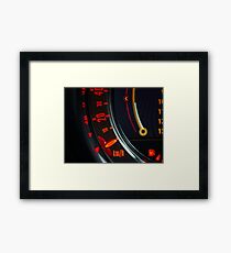 Elegant speed control dashboard by modern sport car Framed Print