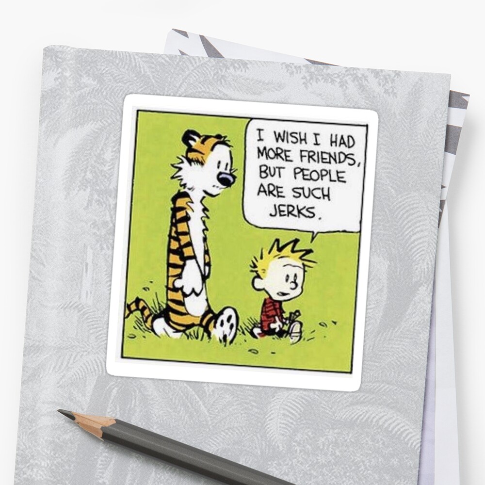 Calvin And Hobbes Sticker By Devkshaw Redbubble 