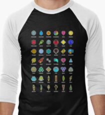 Pokemon Badges Men's Baseball ¾ T-Shirt
