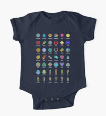 Pokemon Badges One Piece - Short Sleeve