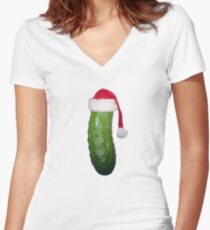 Christmas Pickle Women's Fitted V-Neck T-Shirt