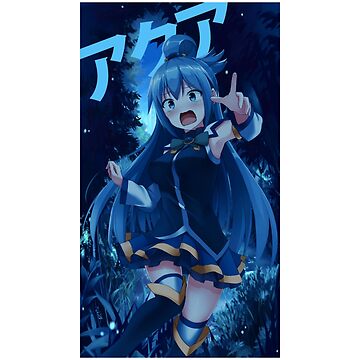 Jumping Aqua KonoSuba Anime Girl Sticker for Sale by slinkraz