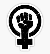 Feminist Raised Fist - Distressed Sticker