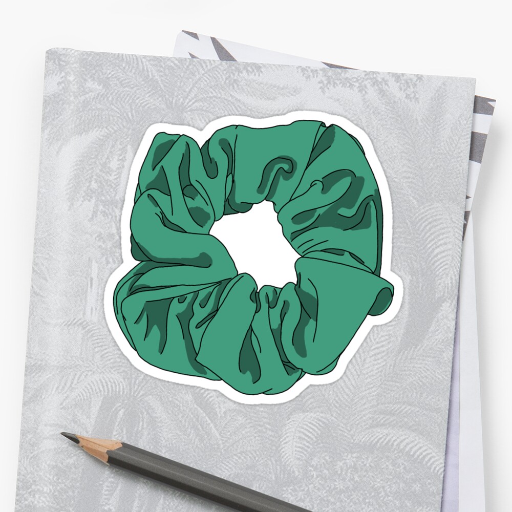  Bright Green  Scrunchie Sticker  by 0kstan Redbubble