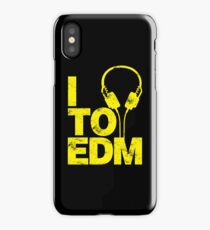 I Listen to EDM (yellow) iPhone Case