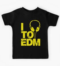 I Listen to EDM (yellow) Kids Tee