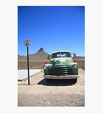 Route 66 - Old Green Chevy Photographic Print