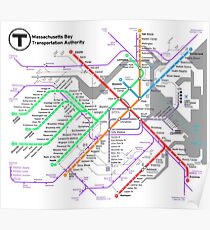 MBTA Boston Subway - The T (heller Hintergrund) Poster