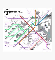 MBTA Boston Subway - The T (heller Hintergrund) Fotodruck