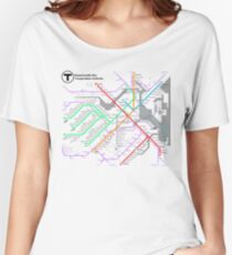 MBTA Boston Subway - The T (light background) Women's Relaxed Fit T-Shirt