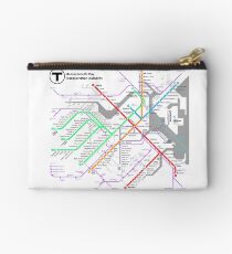 MBTA Boston Subway - The T (light background) Studio Pouch