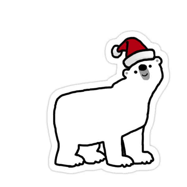 Download "CHRISTMAS POLAR BEAR" Stickers by serftbort | Redbubble