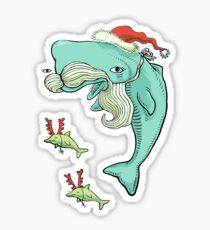 Christmas Whale Sticker