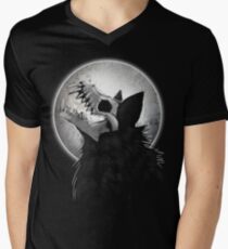 Skull Wolf Howl Men's V-Neck T-Shirt