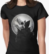 Skull Wolf Howl Women's Fitted T-Shirt