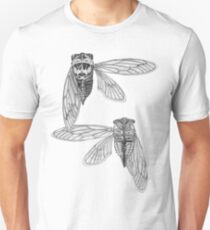 Cicada Study in Black and White Unisex T-Shirt