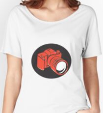 DSLR digital camera front retro Women's Relaxed Fit T-Shirt