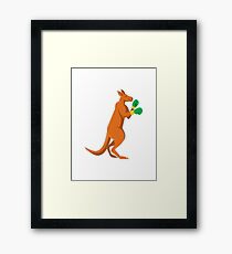 kangaroo boxer boxing retro Framed Print