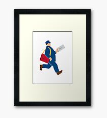 mailman postal worker delivery man Framed Print