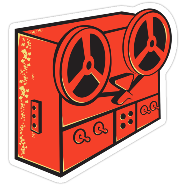  tape recorder reel cassette deck retro  Stickers  by 