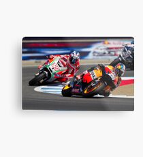 Dani Pedrosa and Nicky Hayden at laguna seca 2012 Metal Print