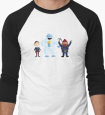 Yukon, Hermey and the Bumble in Teal Men's Baseball ¾ T-Shirt