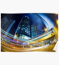 Traffic in Hong Kong downtown Poster