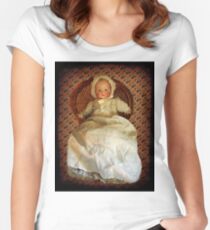 ANTIQUE VINTAGE DOLL-PILLOW-JOURNAL-TOTE BAG-PICTURE-ECT. Women's Fitted Scoop T-Shirt