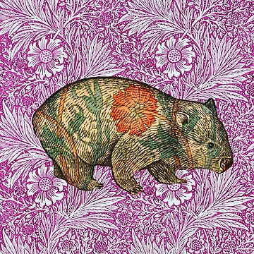 Artwork thumbnail, Rossetti's Wombat in Pink Marigold by MeganSteer