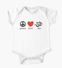 Peace Love Om Yoga T-Shirt One Piece - Short Sleeve