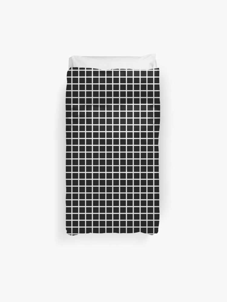 Black And White Grid Duvet Cover By Niallsruby Redbubble