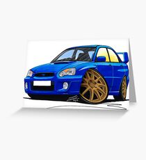 Subaru Impreza (2003-06) Blue Greeting Card