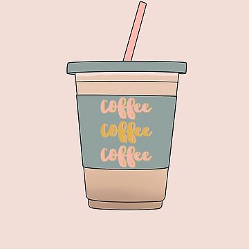 Cute Iced Coffee Cups - Classic Brown Sticker for Sale by