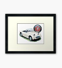 Austin Healey Bugeye Sprite in White Framed Print