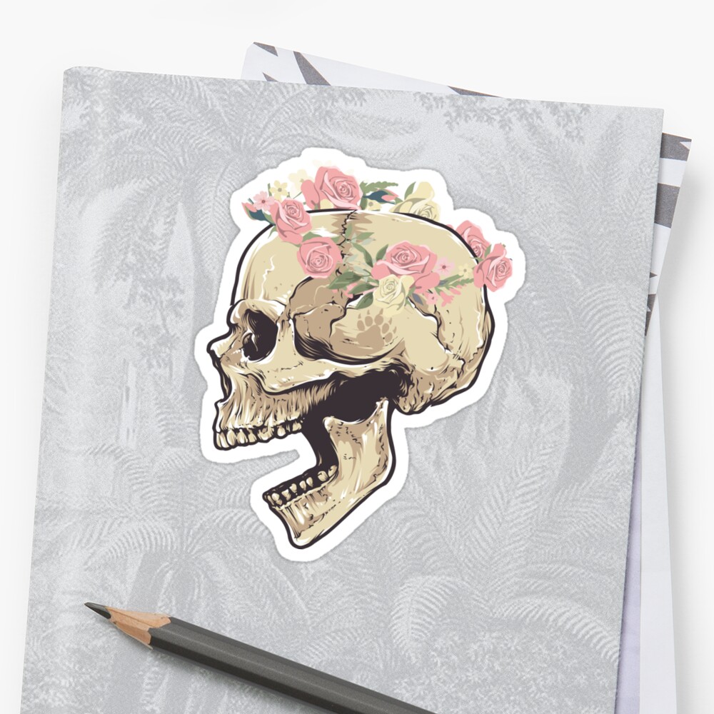 "Carole Baskin: Flower Crown Skull #3" Sticker by ...