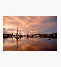 Fisherrow Harbour at dusk, East Lothian, Scotland Photographic Print