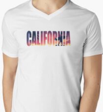 Vintage Filtered California Postcard Men's V-Neck T-Shirt