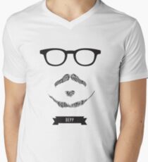 Beards with Glasses – Johnny Depp Men's V-Neck T-Shirt