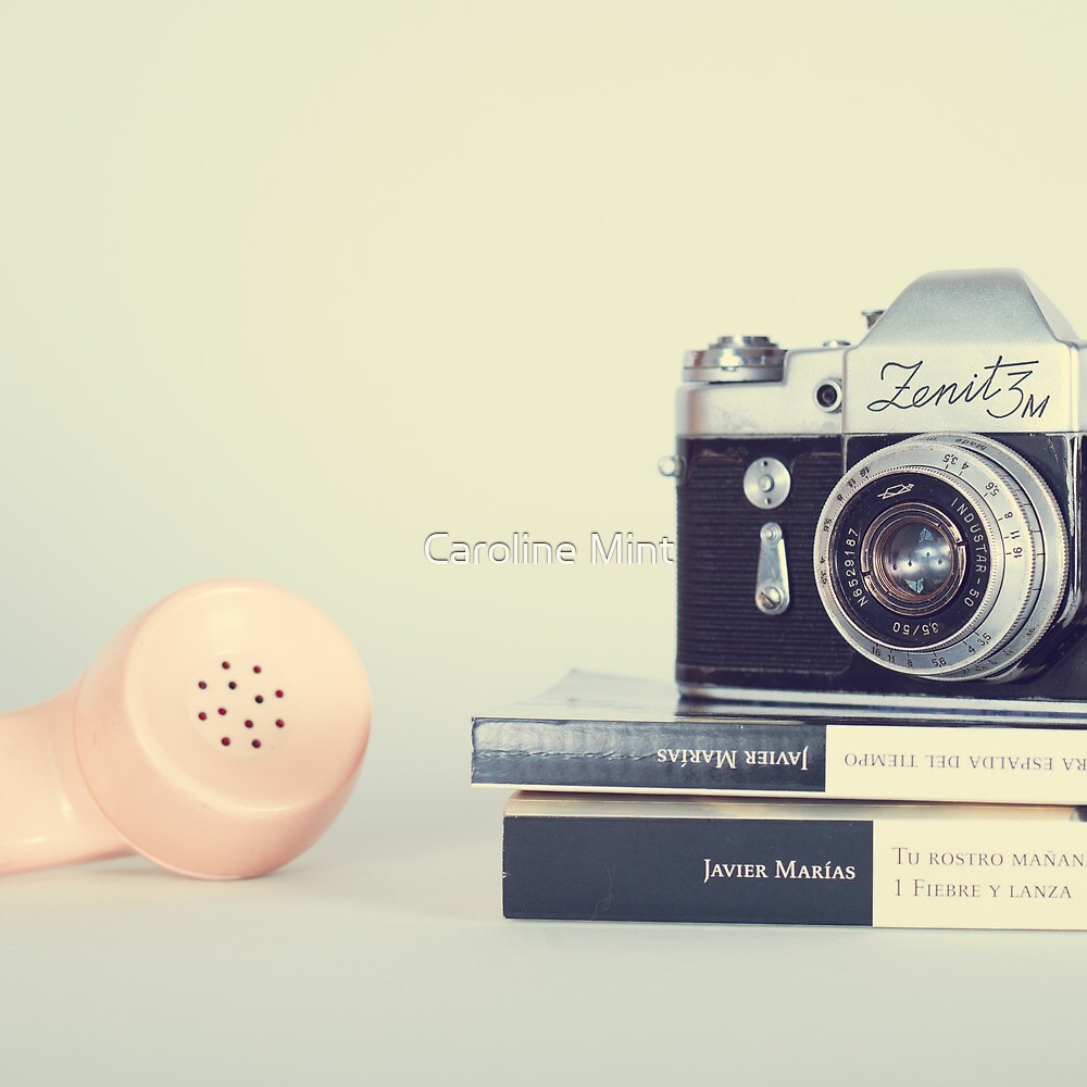 Vintage Camera and Retro Telephone  by Caroline Mint