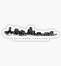 Baltimore, Maryland City Skyline Vintage Black Sticker