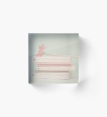 Nostalgic Books and Flower Acrylic Block
