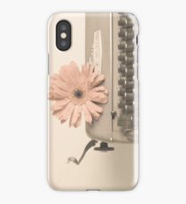 Soft Typewriter and Pink Flower iPhone Case