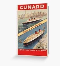 Vintage poster - Cunard Greeting Card