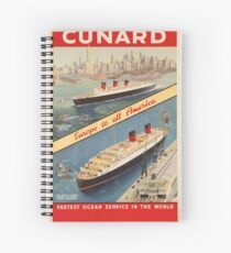 Vintage poster - Cunard Spiral Notebook