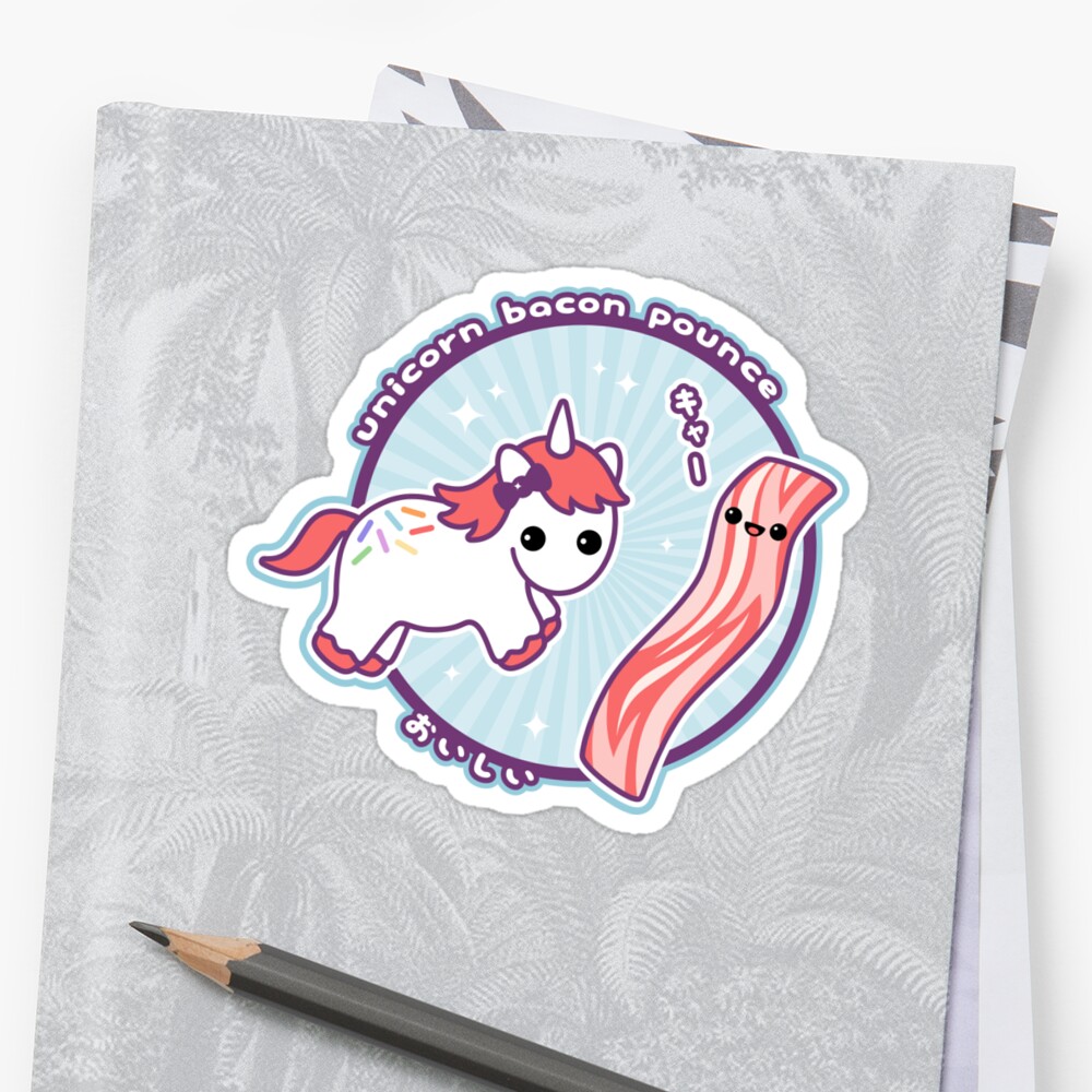 unicorn-bacon-pounce-sticker-by-sugarhai-redbubble